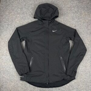 Nike Running Shield Flash Storm Fit Jacket Reflective Black Womens Medium M